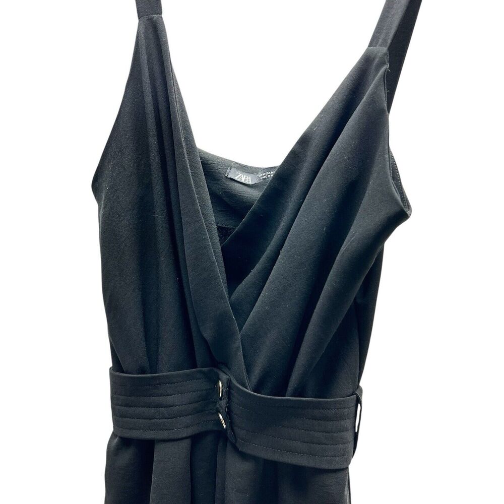 Zara Black Sleeveless Wrap Jumpsuit